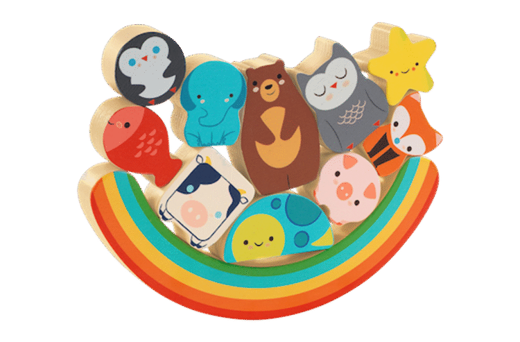 Wooden Rainbow Balancing Puzzle