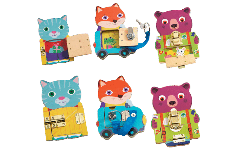 Wooden Locks 3pc