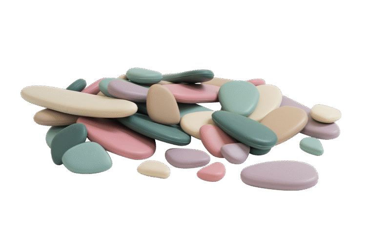 Silicone Stacking Pebbles 36pc