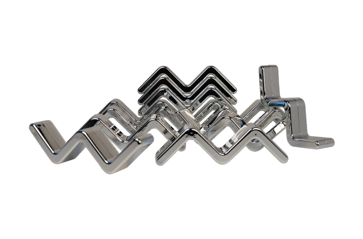 Metallic Silver Stacking Zig Zags 12pc