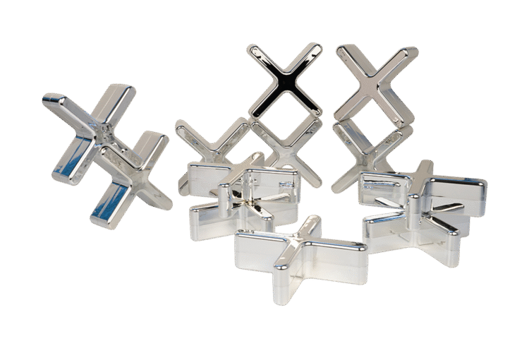 Metallic Silver Stacking Crosses 12pc