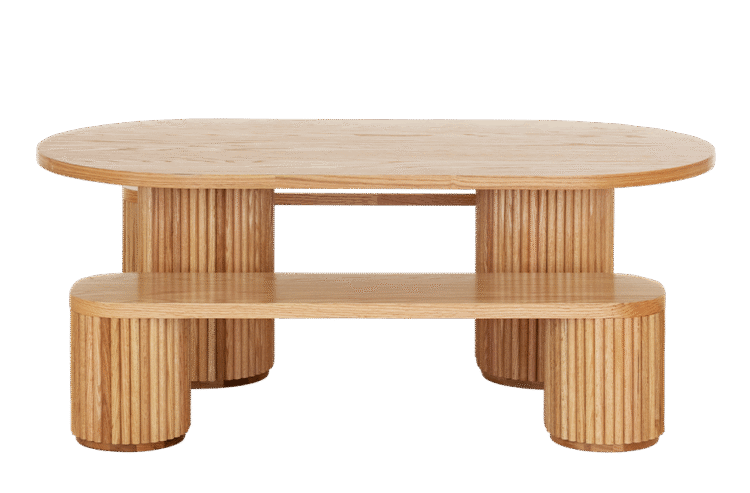 Oak Fluted Oval Table & Bench Set