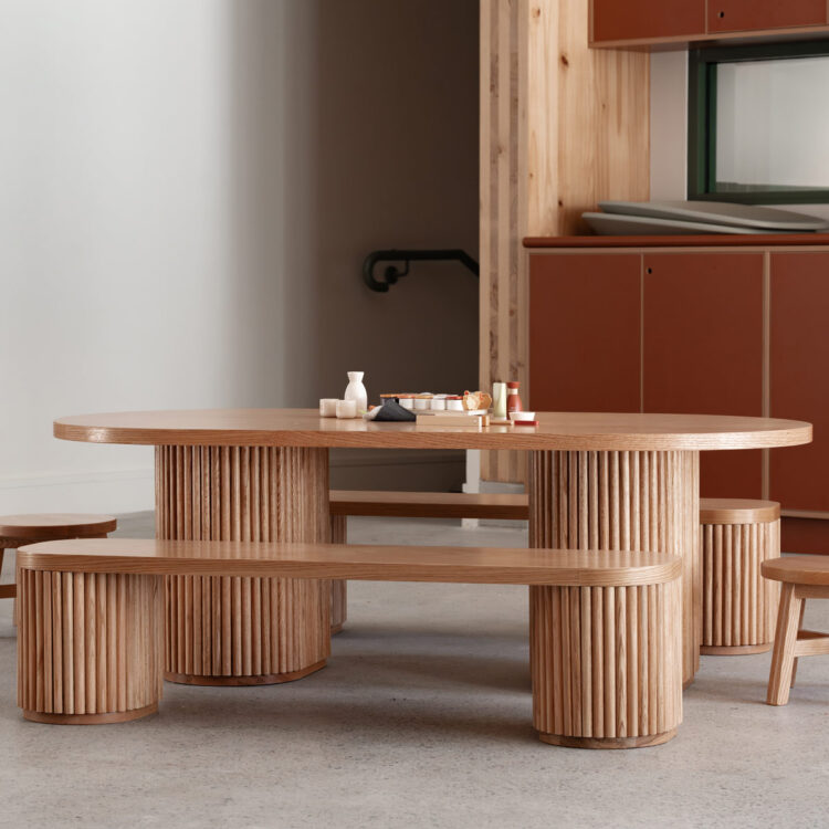 Oak Fluted Bench
