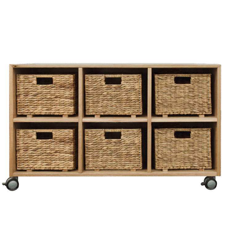 Tas Oak 6 Basket Storage Unit