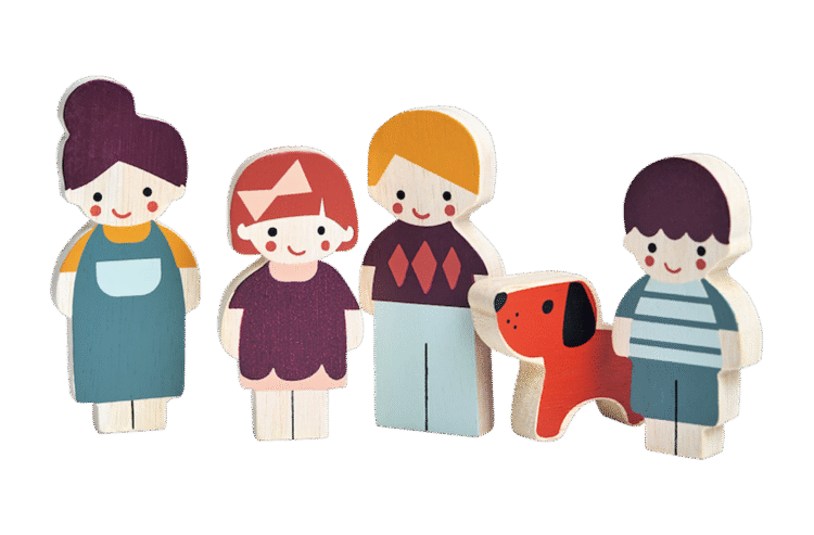 Doll Family With Dog