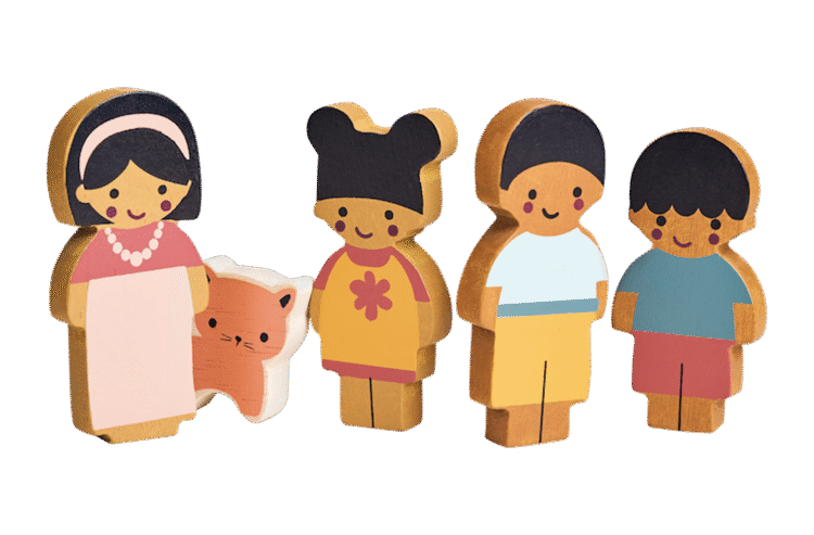 Doll Family With Cat