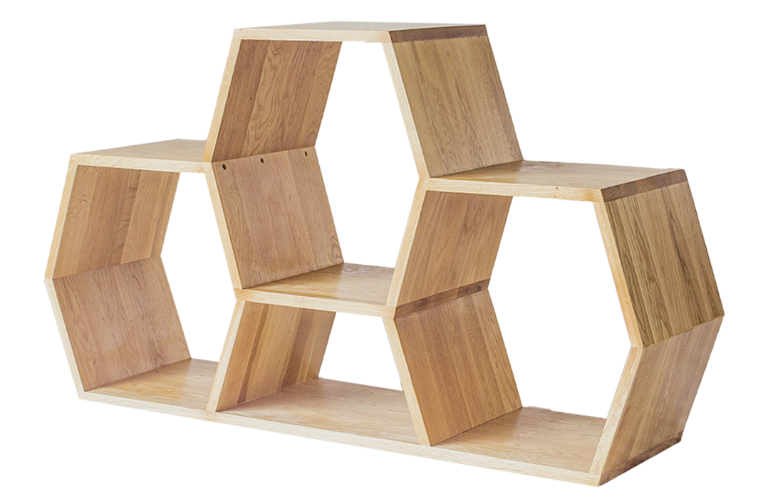 Oak Low Honeycomb Display Shelf | Preschool Equipment Australia