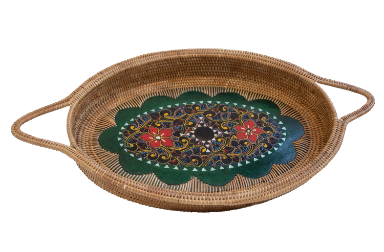 Oval Basket with Inlay