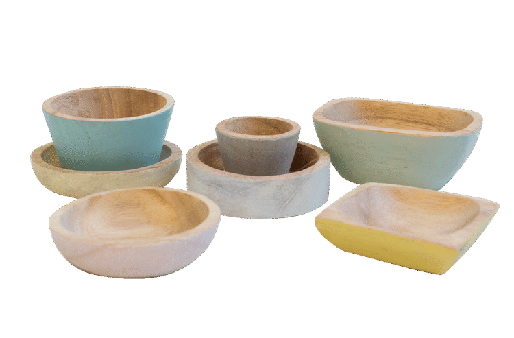 Pastel Wooden Bowls