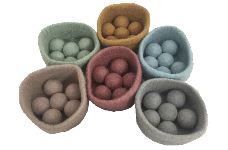 Felt Balls & Bowls Earth 48pc