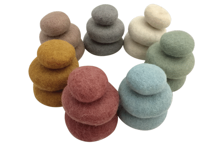 Felt Pebbles Earth 21pc