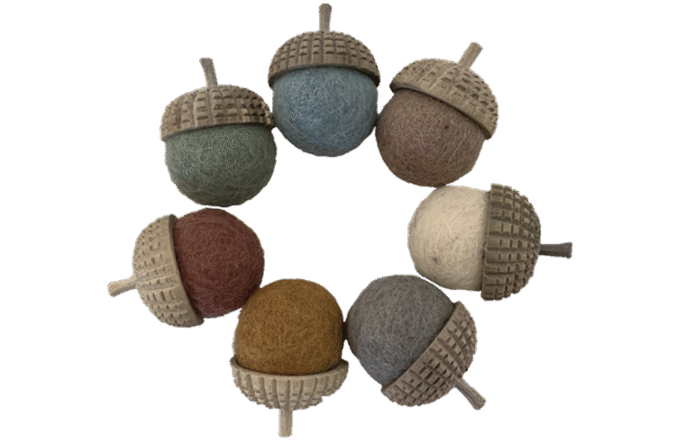 Felt Acorns Earth 7pc