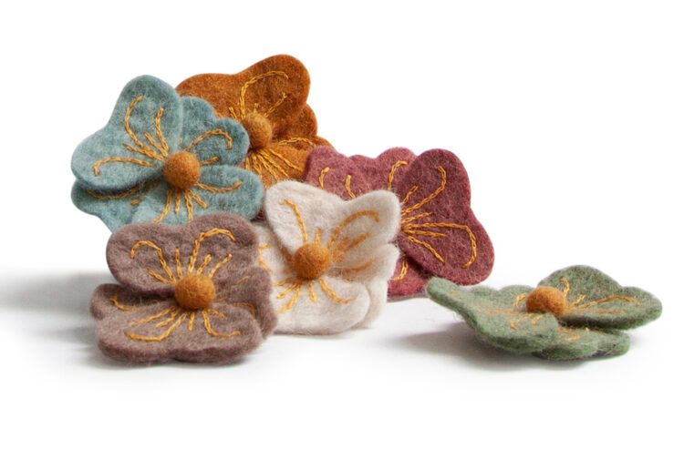 Felt Violets Earth