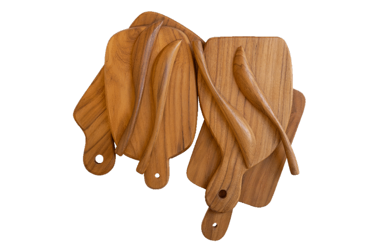 Wooden Knives & Boards Set