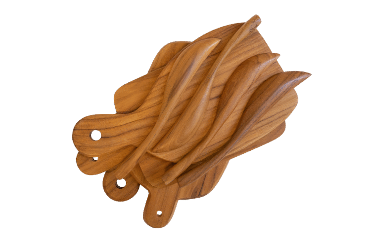 Wooden Knives & Boards Set