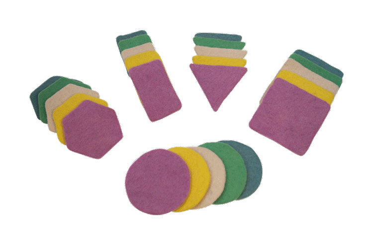 Felt Shapes Pastel 25pc