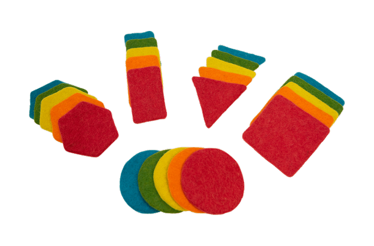 Felt Shapes Vibrant 25pc