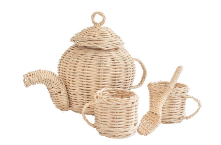Rattan Tea Set