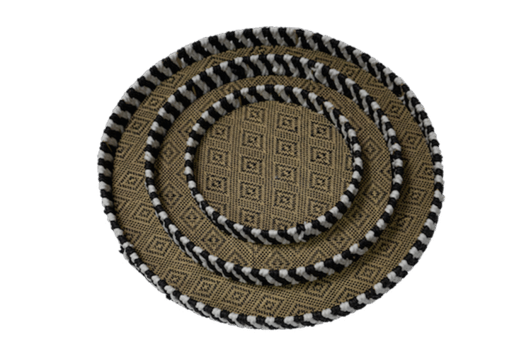 Woven Trays 3pc Black/White