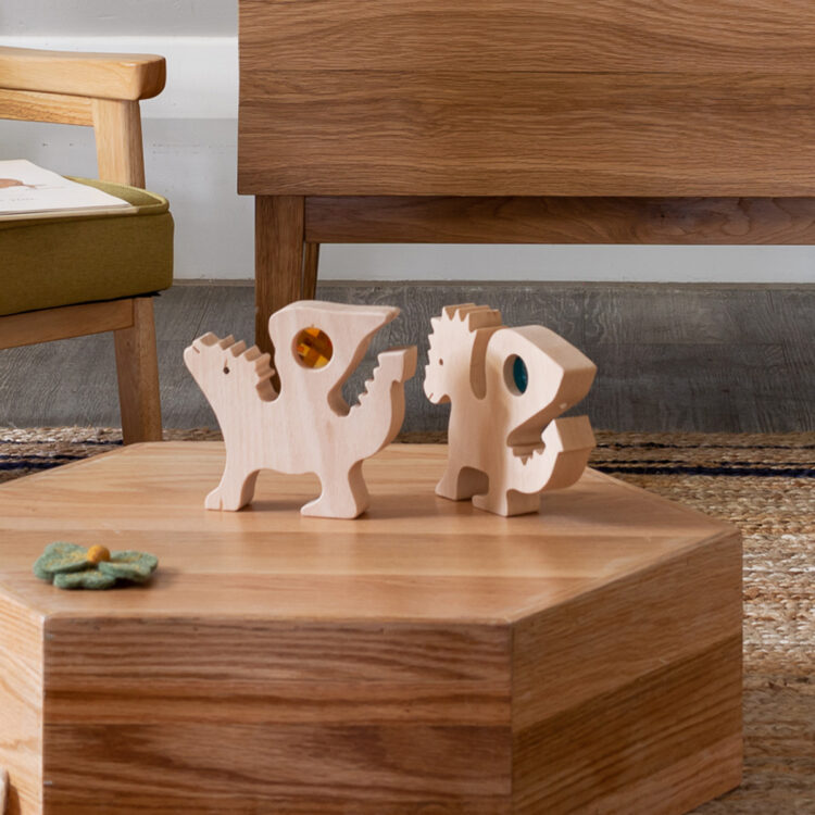 Wooden Gem Dragons 4pc