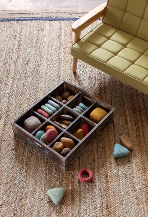Earth Wood Felt Sensory Tray