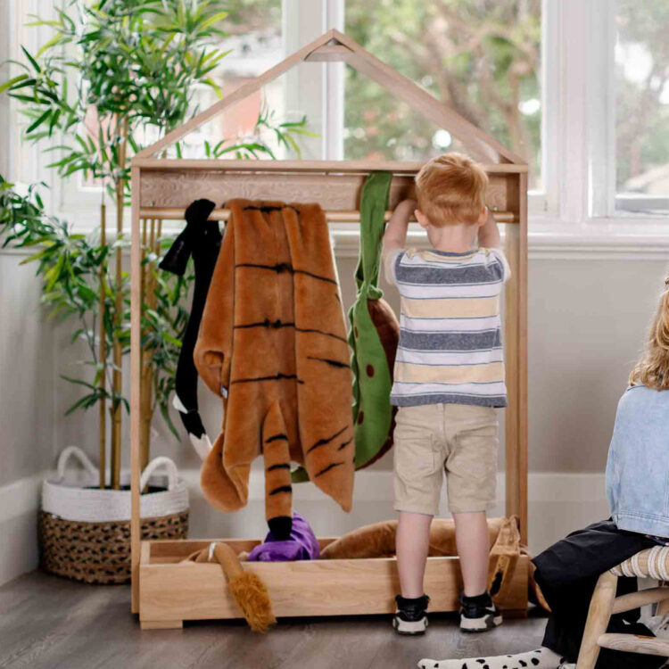 Oak Dress Up Rack