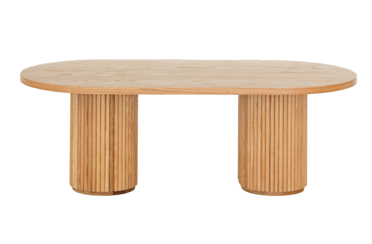 Oak Fluted Oval Table