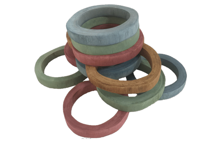 Earth Wooden Rings 7pc