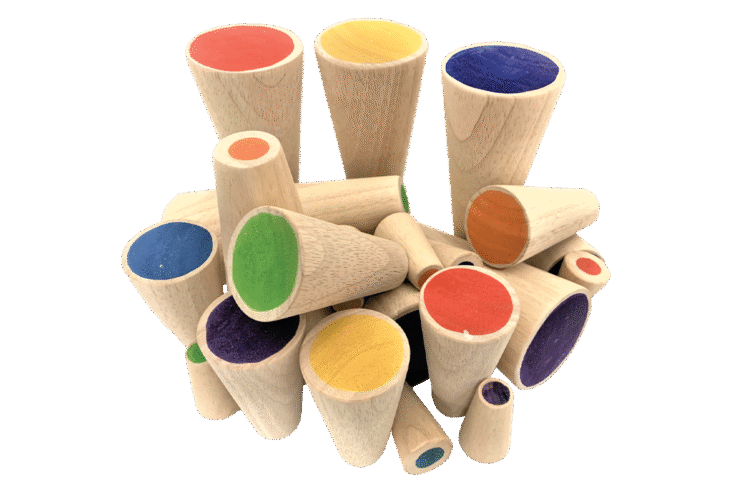 Wooden Totems Rainbow 21pc