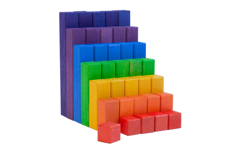 Wooden Step Blocks Rainbow 35pc