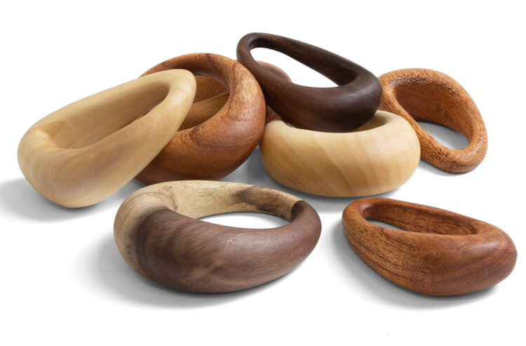 Wooden Pebble Rings