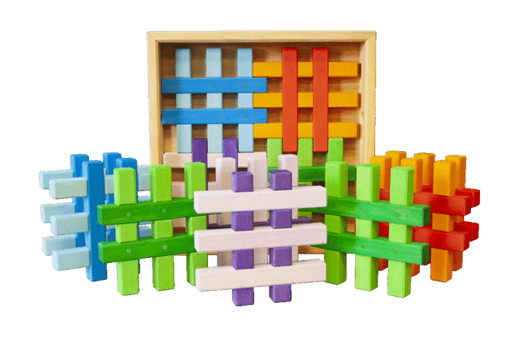 Wooden Colour Grid Blocks