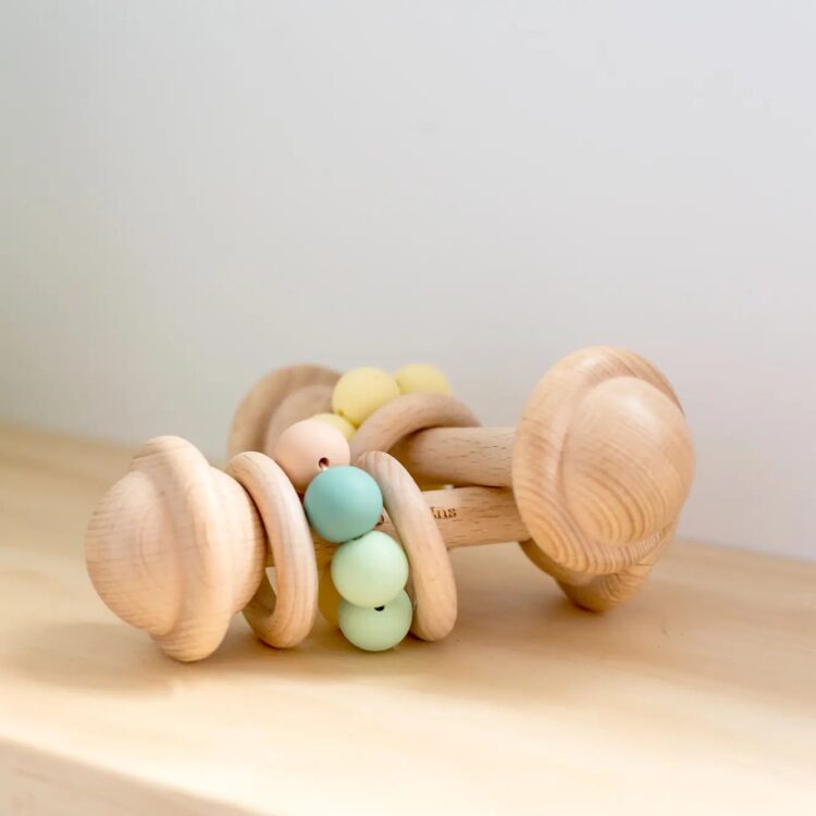 Wooden Rattle Multi Coloured