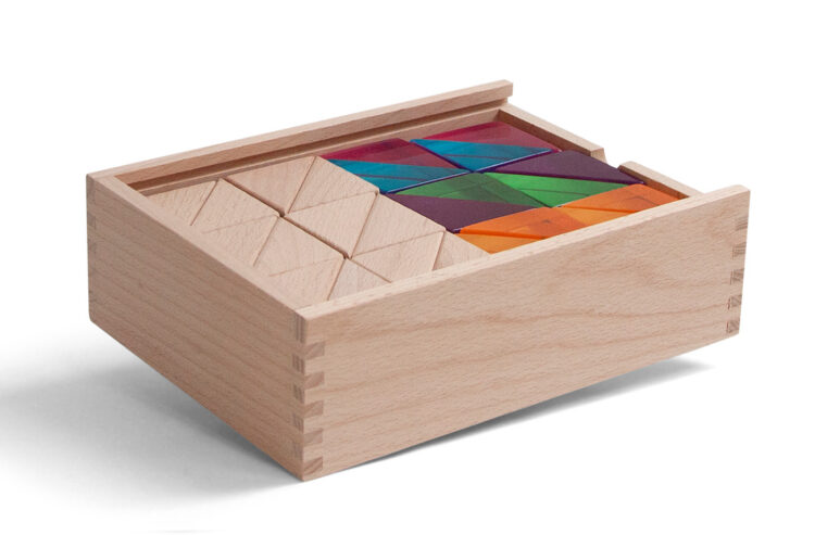 Wood & Lucite Large Triangles 48pc