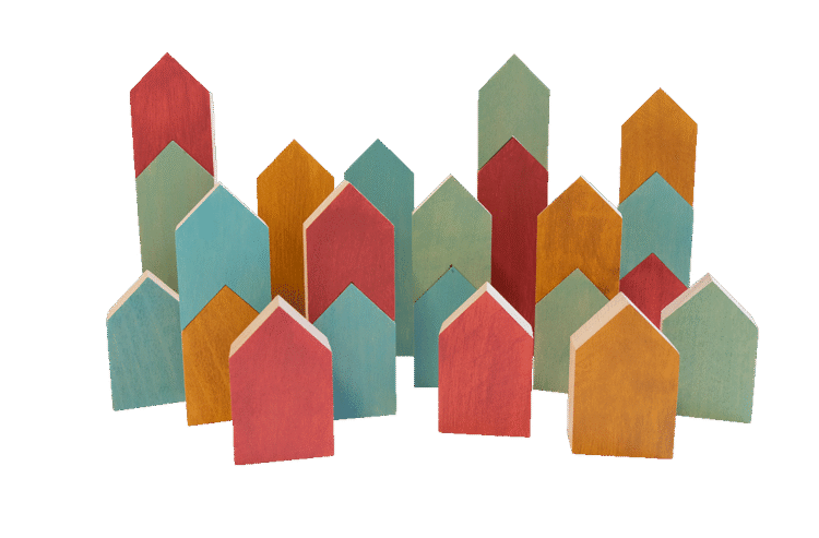 City Scape Wooden Coloured Blocks 22pc