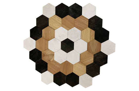 Wooden Hexagon Tessellated Set Dyed 45pc
