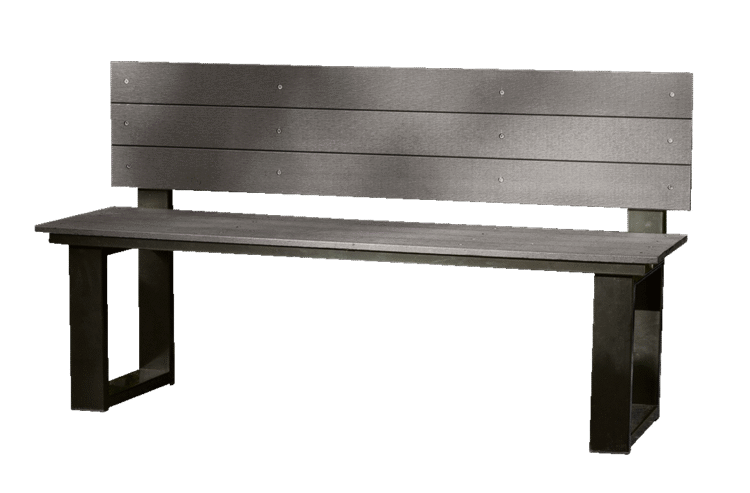 Outdoor U-Frame Benches With Back 2pc