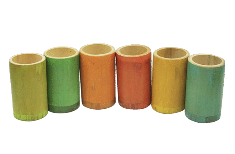 Bamboo Sorting Tubes Rainbow 6pc