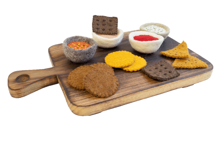 Felt Dips & Crackers Board 17pc