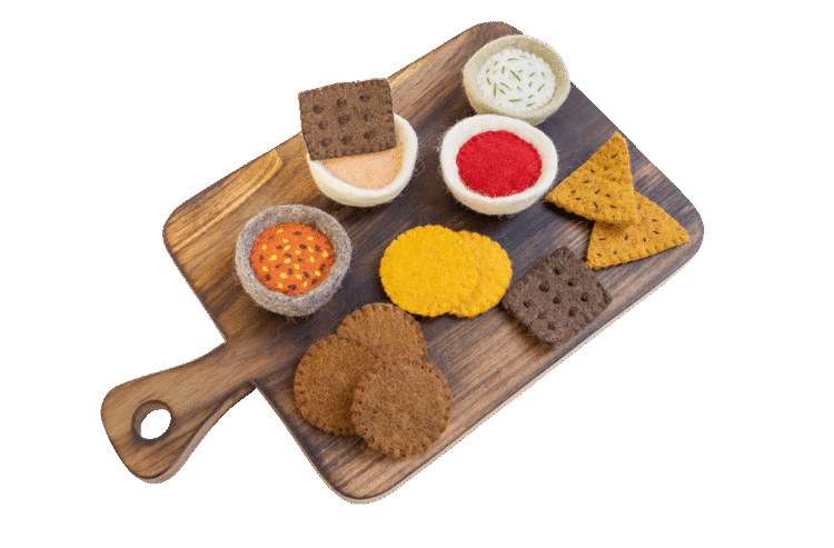 Felt Dips & Crackers Board 17pc
