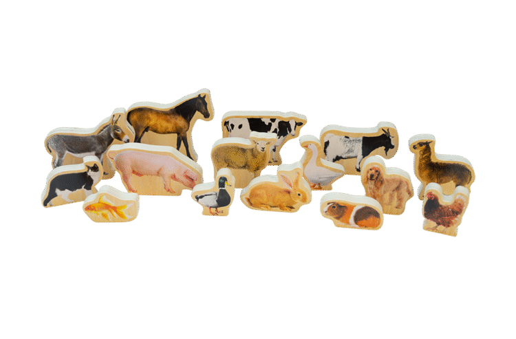 Wooden Domestic Animal Blocks