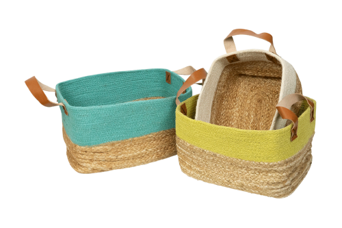 Hogla And Jute Braid Rectangle Baskets
