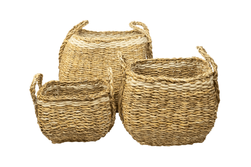 Hogla & Jute Storage Baskets 3pc