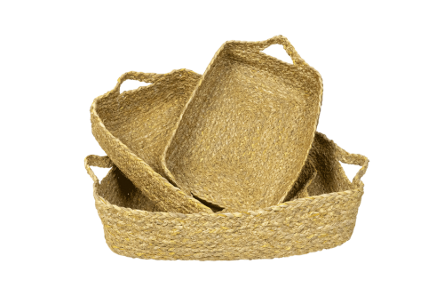 Straw Rectangle Tray 3pc