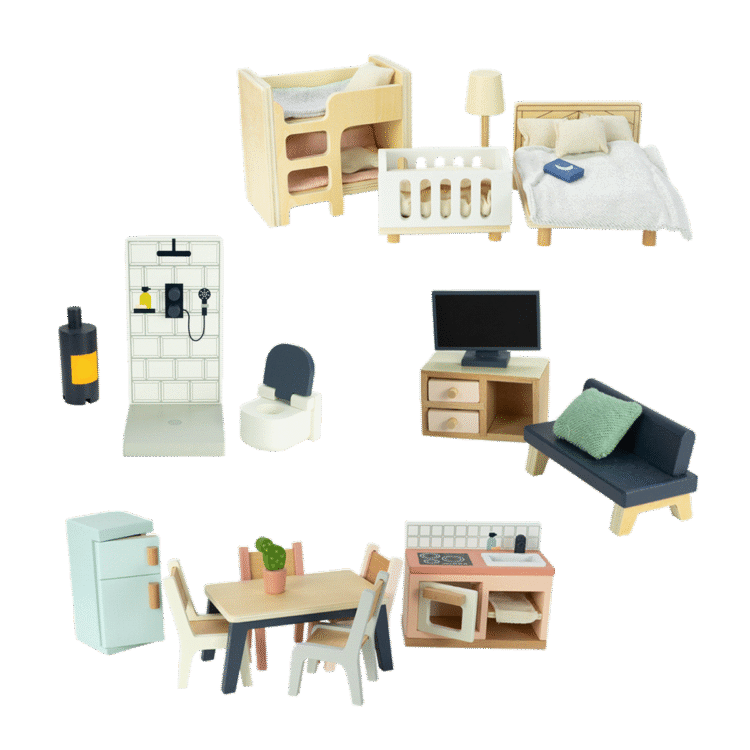 Doll House Furniture Set 35pc
