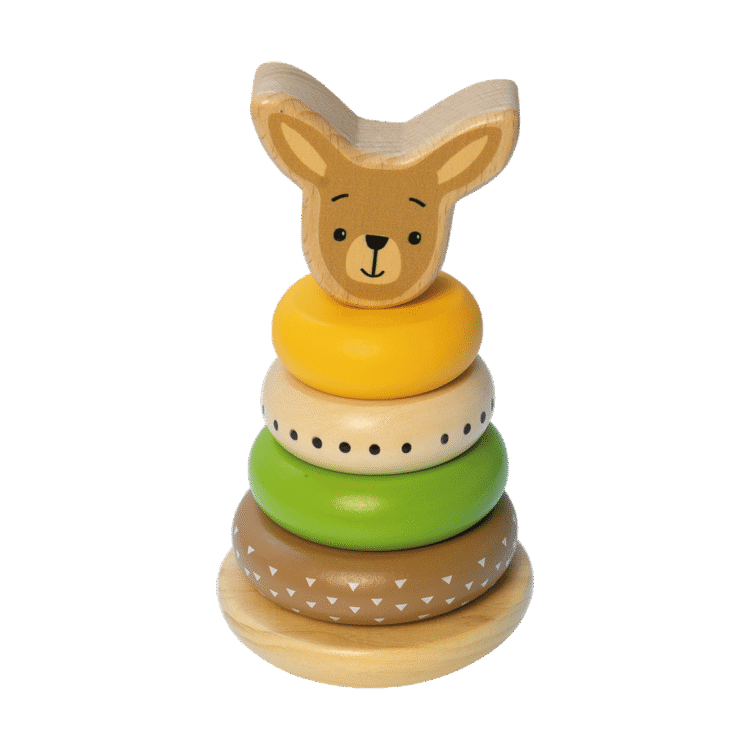 Wooden Kangaroo Stacking Toy