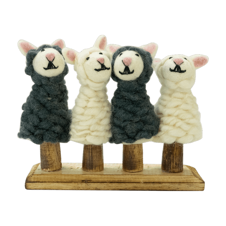 Sheep finger puppets