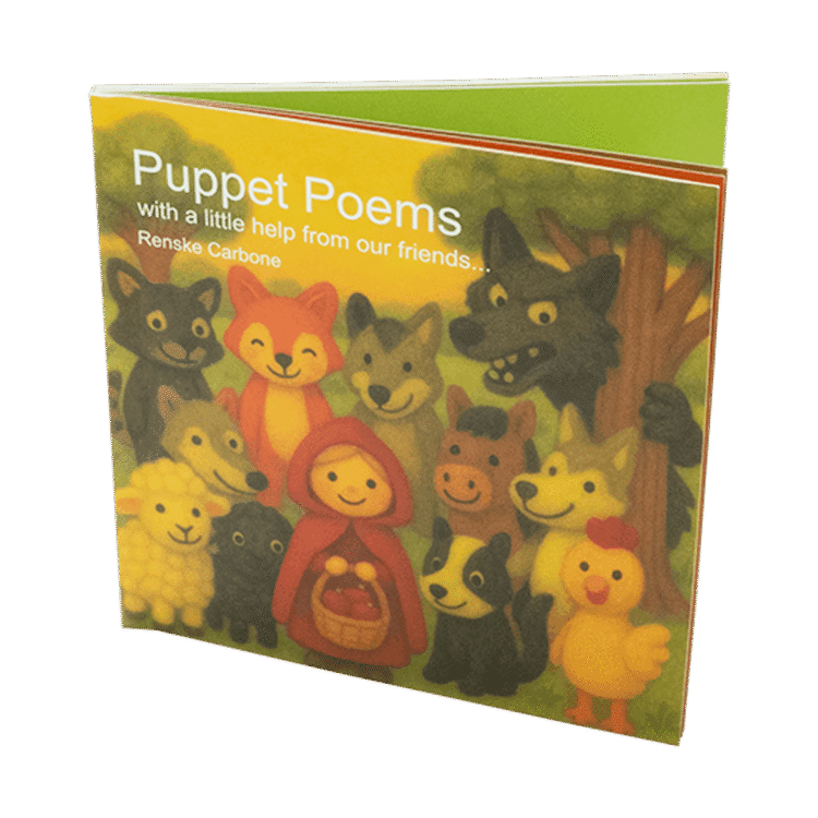 Wolf & Pigs Finger Puppets, Book & Stand