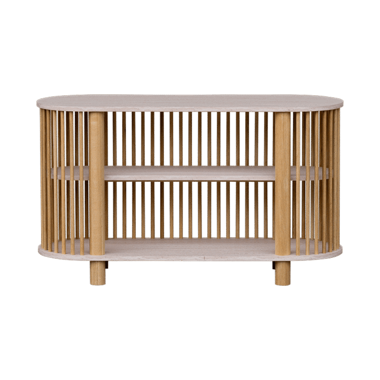 Travertine Two Tiered Fluted Shelf