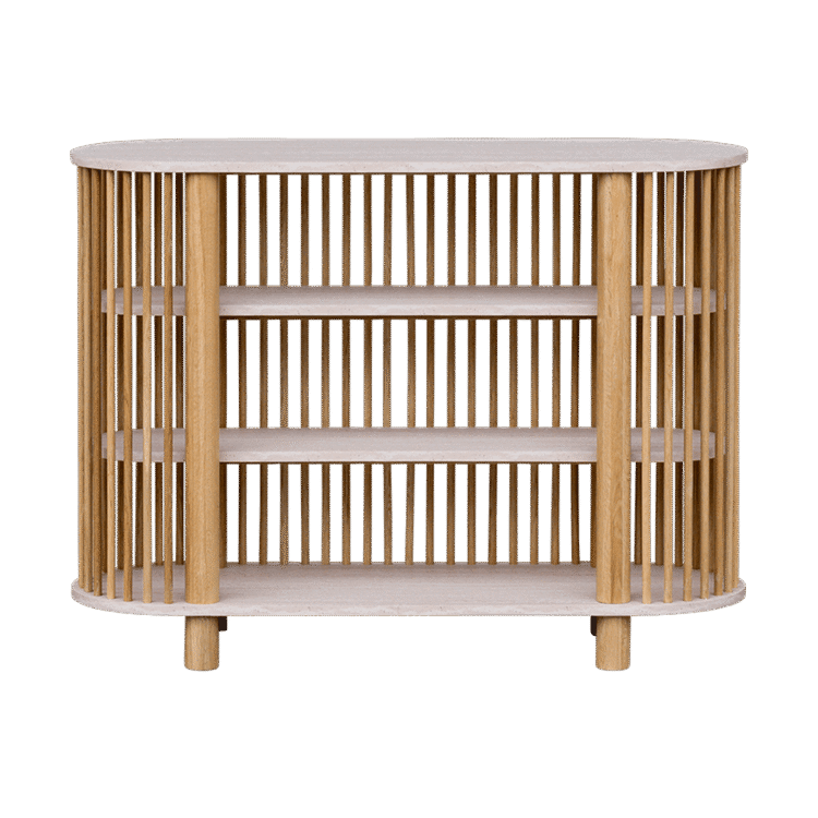 Travertine Three Tiered Fluted Shelf